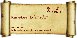 Kerekes Lázár névjegykártya